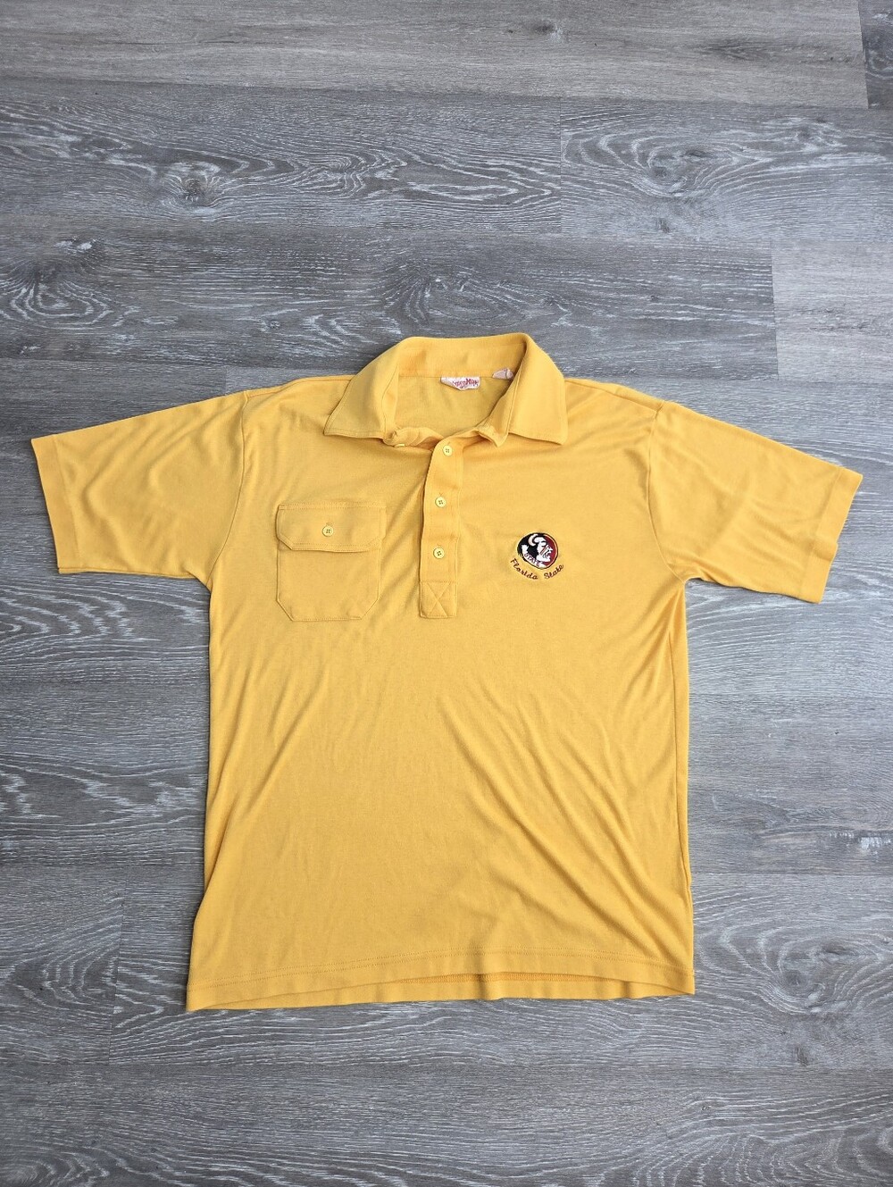 Men's Florida State Seminoles Vintage Polo Shirt with Chest Pocket - Size L